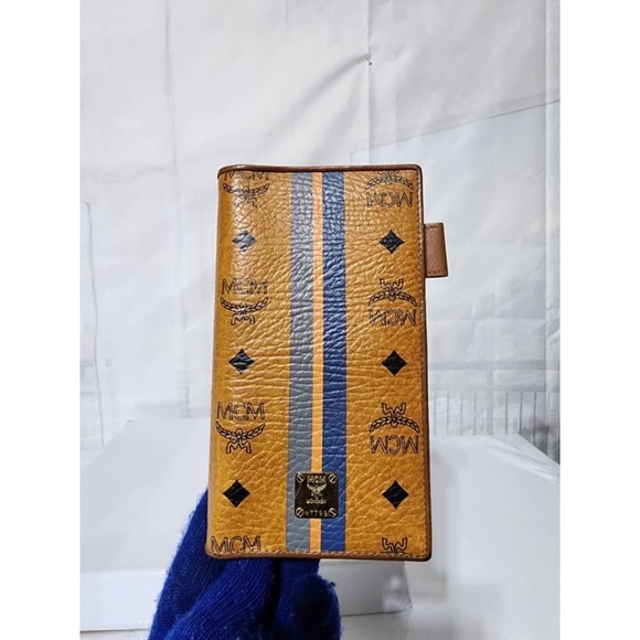 Authentic MCM Visetos Long Agenda Wallet Cognac - Picture 1 of 14